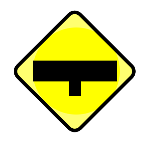 T-Junction Ireland Road Sign