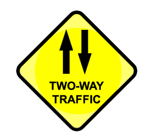 Two Way Traffic Ireland Road Sign