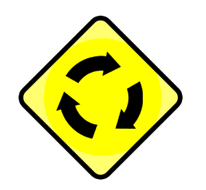 Roundabout Ahead Ireland Road Sign