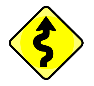 Series of Dangerous Bends Ahead Ireland Road Sign