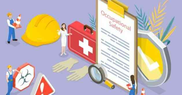 Vector illustration showing occupational health and safety courses in different industries.